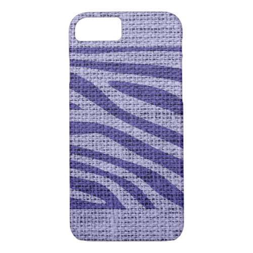 Retro Zebra Skin Print Pattern Burlap Rustic 8 iPhone 87 Case