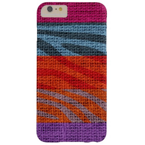 Retro Zebra Skin Print Pattern Burlap Rustic 9 Barely There iPhone 6 Plus Case