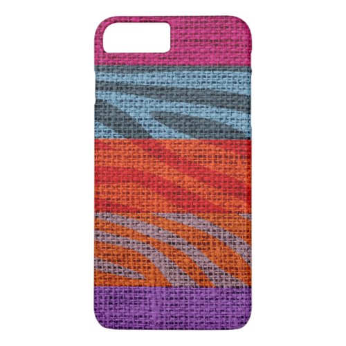 Retro Zebra Skin Print Pattern Burlap Rustic 9 iPhone 8 Plus7 Plus Case