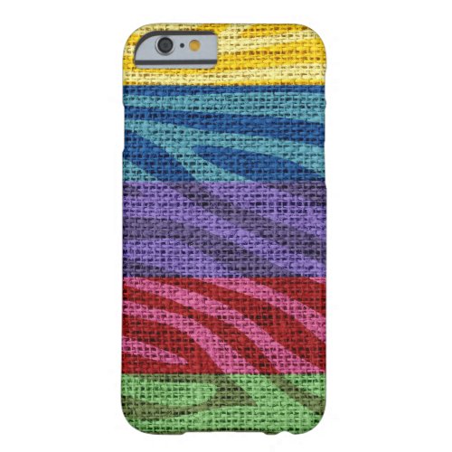 Retro Zebra Skin Print Pattern Burlap Rustic Jute Barely There iPhone 6 Case