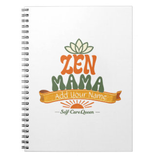 Retro Zen Mama Yoga Lotus Personalized Art Noteboo Notebook