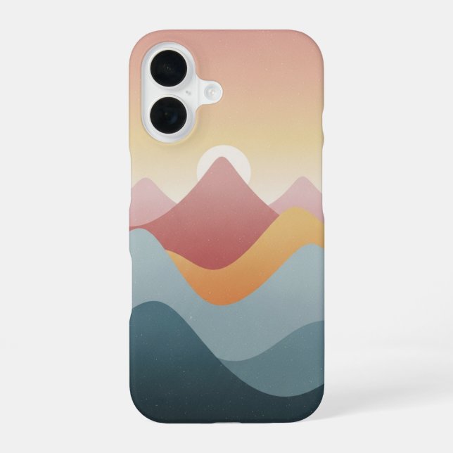 Retro Zen Mountains iPhone Case (Back)