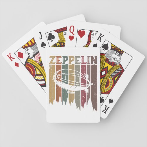 Retro Zeppelin 70s 80s Dirigible Airship Zepelin Z Playing Cards