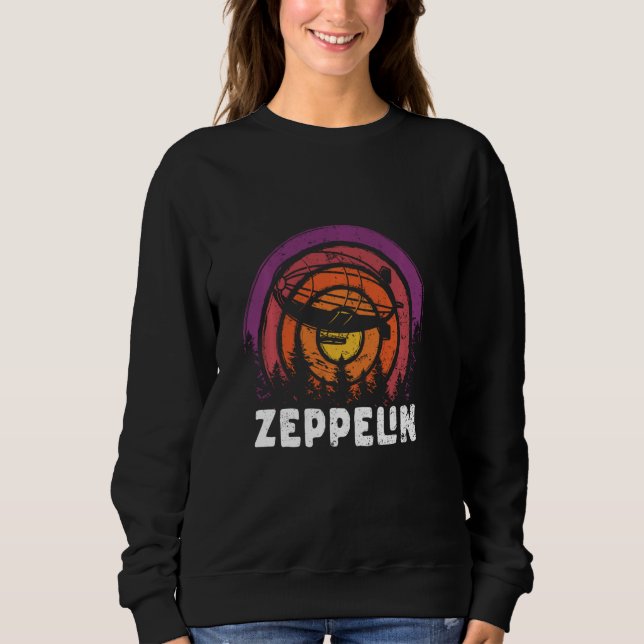 Retro Zeppelin 70s 80s Dirigible Airship Zepelin Z Sweatshirt (Front)