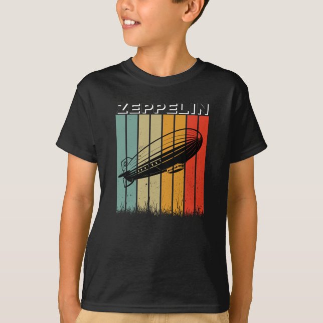 Retro Zeppelin Dirigible Airship Zepelin Zepplin T-Shirt (Front)