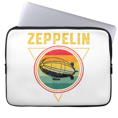 Retro Zeppelin Funny Dirigible Blimp Airship 70s 8 Laptop Sleeve