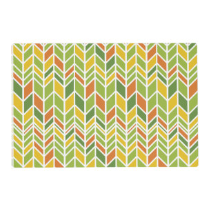Retro Zig-Zag Orange & Green Chevron Placemat