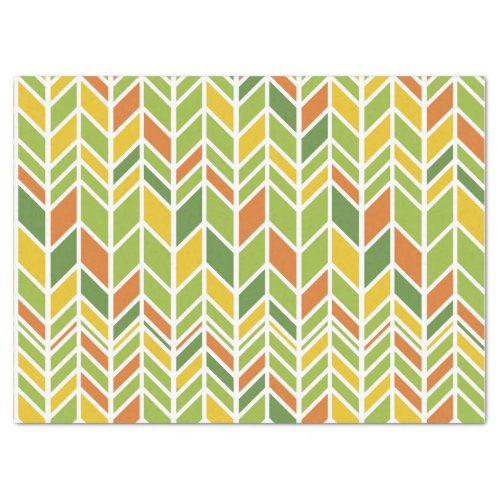 Retro Zig_Zag Orange  Green Chevron Tissue Paper