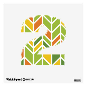 Retro Zig-Zag Orange & Green Chevron Wall Sticker