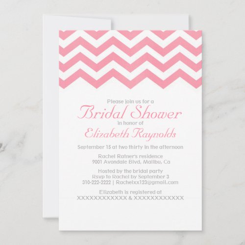 Retro Zigzag Bridal Shower Invitations