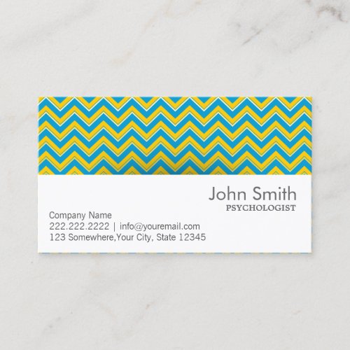 Retro Zigzag Psychologist Business Card