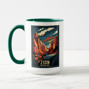 Retro Zion National Park Mug