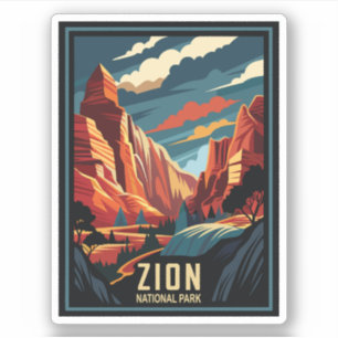 Retro Zion National Park  Sticker