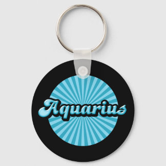 Retro Zodiac Aquarius Keychain