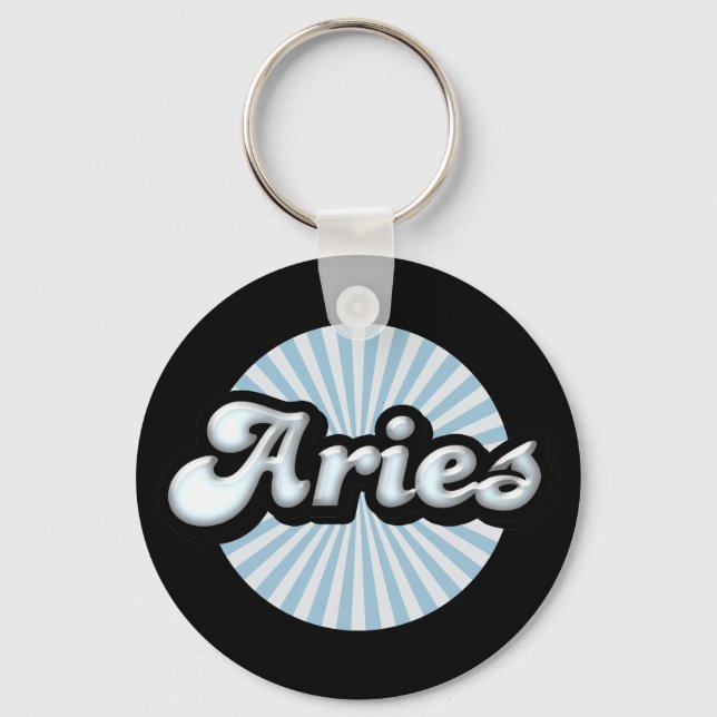 Retro Zodiac Aries Keychain (Front)