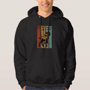 Retro Zodiac Aries  Vintage Style Astrology Hoodie
