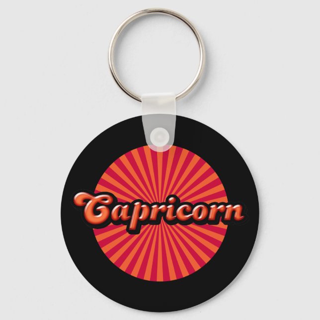 Retro Zodiac Capricorn Keychain (Front)
