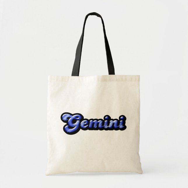 Retro Zodiac Gemini Tote Bag (Front)