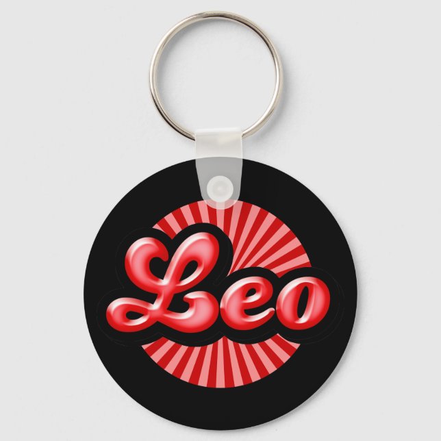Retro Zodiac Leo Keychain (Front)