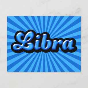 Retro Zodiac Libra Postcard