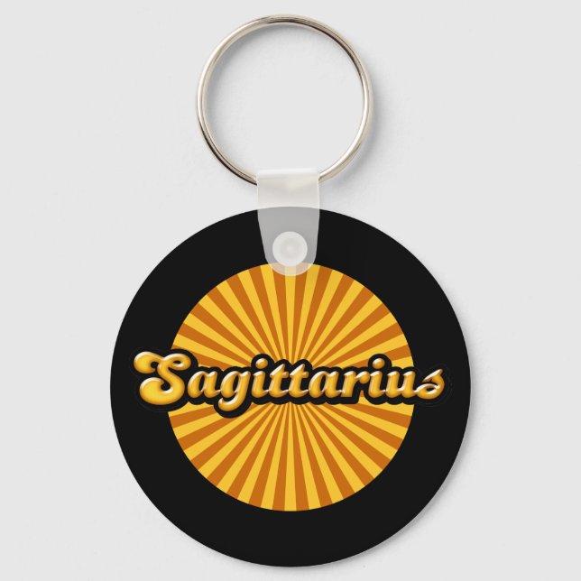 Retro Zodiac Sagittarius Keychain (Front)