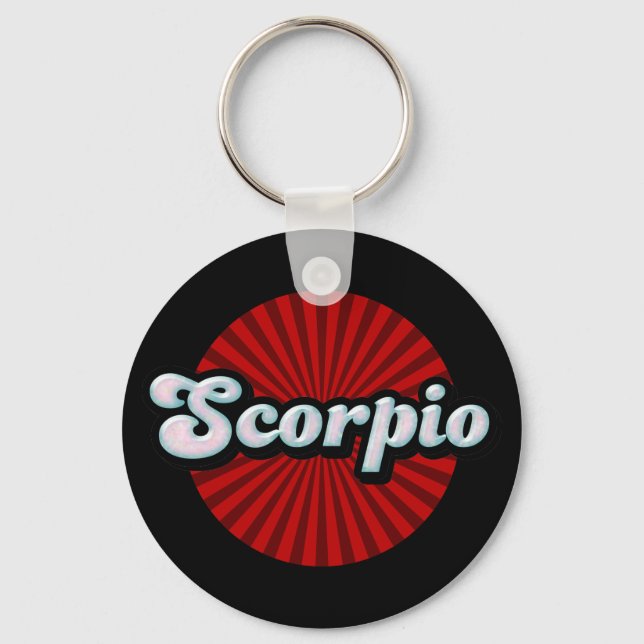 Retro Zodiac Scorpio Keychain (Front)