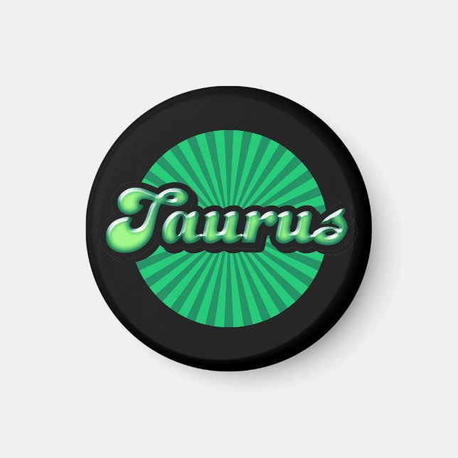 Retro Zodiac Taurus Magnet (Front)