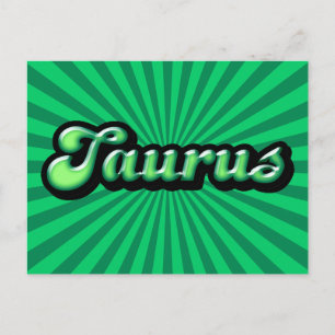 Retro Zodiac Taurus Postcard