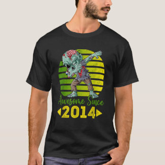 Retro Zombie Dabbing Awesome Since 2014 8th Bday H T-Shirt