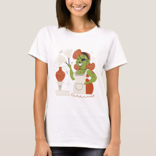Retro Zombie Housewife Dusting T-Shirt