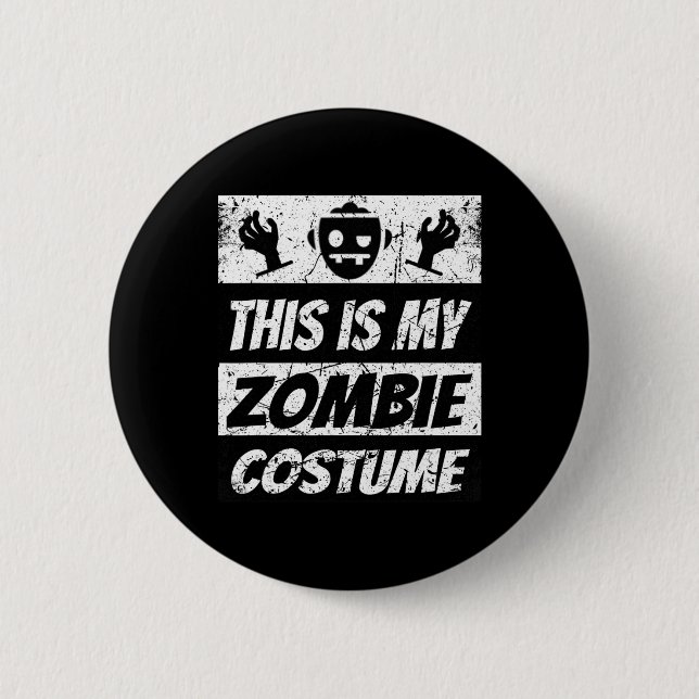 Retro Zombies Halloween Boys Kids Funny Costume  Button (Front)