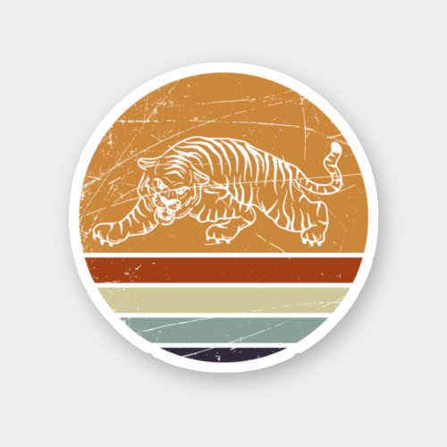 Retro Zoo Animal Gift Tiger Perfect design for pe Sticker