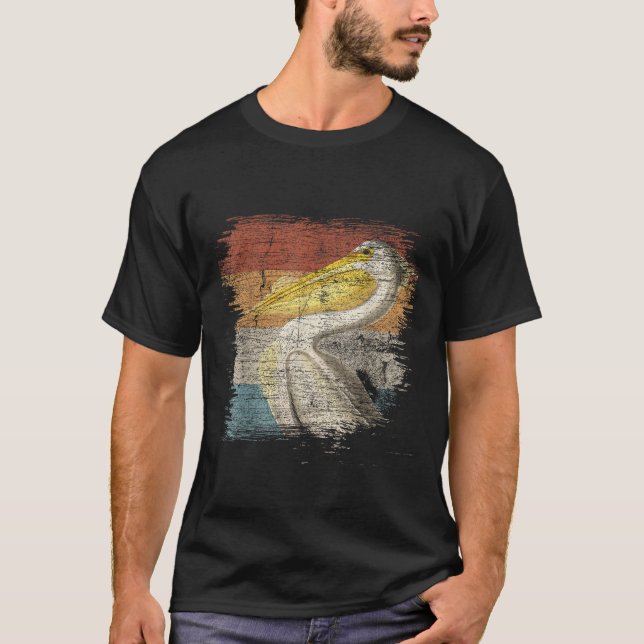 Retro Zookeeper Bird Gifts Pelican T Shirt (Front)