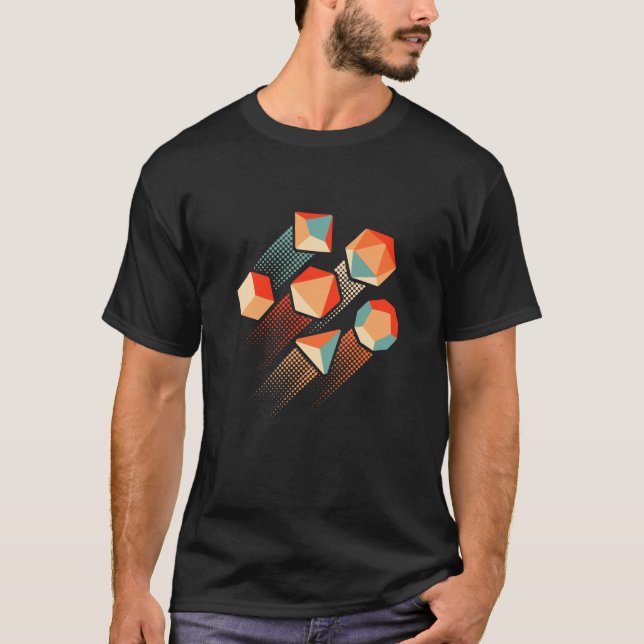 Retro Zoom RPG Gamer Dice T-Shirt (Front)