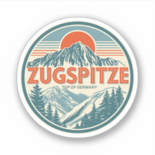 Retro Zugspitze ski resort top of germany gifts Sticker