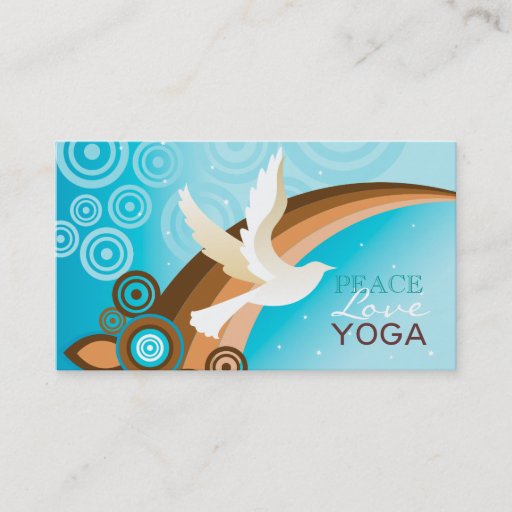 Customizable RetroFit - Peace Love Yoga Custom Business Card