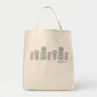 retroflora line grocery tote with  type bag