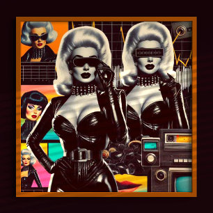 Retrofuturism Leather Girls Poster