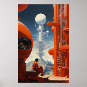 Retrofuturism Sci-Fi 70s Poster