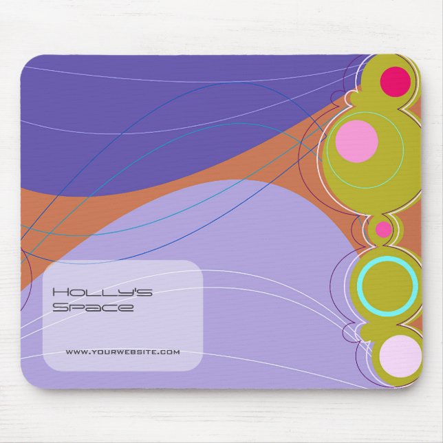 Retronation Colorful Abstract Modern Art Bubbles Mouse Pad (Front)