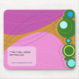 Retronation Colorful Abstract Modern Art Bubbles Mouse Pad