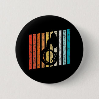 Retroousaphone Tuba 70s Music Band Distressed Button