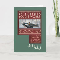Retropolis Rocket Works Greeting Card
