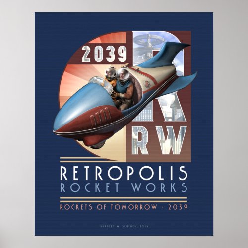 Retropolis Rocket Works poster (16x20