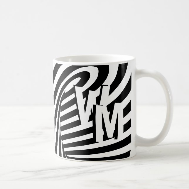 RetroRetro Black White Abstract Zebra Pattern Init Coffee Mug (Right)