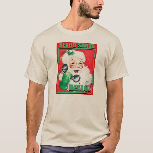 RetroSantaHello-MensHanesNanoTee T-Shirt (Front)