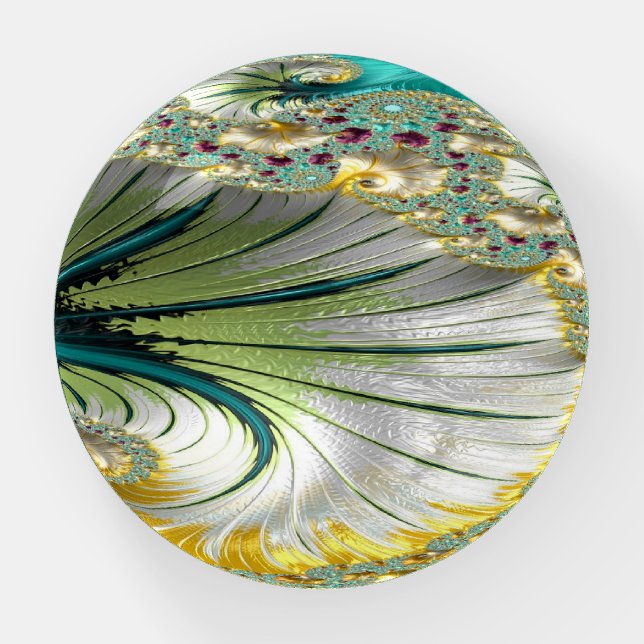 Retrospective Deepening Fractal Design 22 Paperweight (Front)