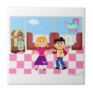Retroville Sock Hop Diner Ceramic Tile