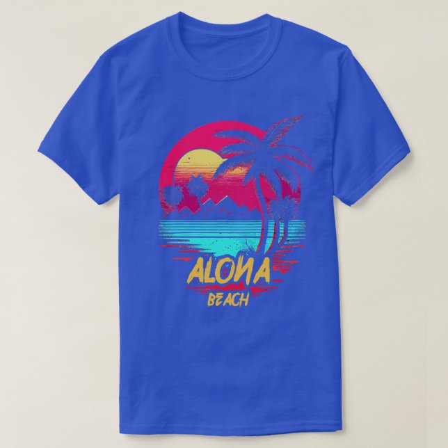 Retrowave Beach Alona Beach T-Shirt (Design Front)