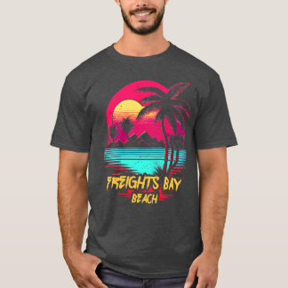 Retrowave Beach Freights Bay Beach T-Shirt